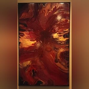 Abstract Red and Gold Canvas Art